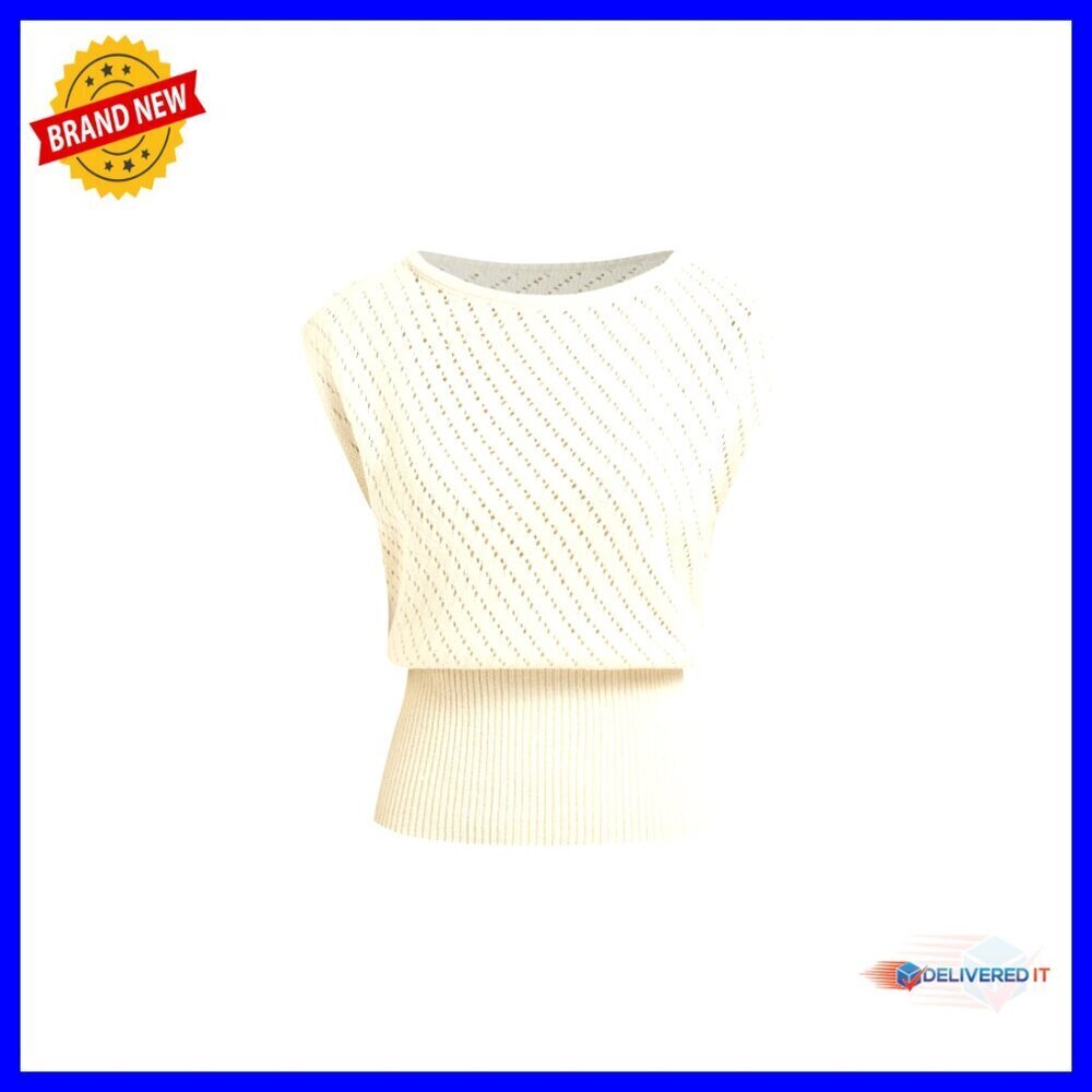 Sleeveless Knit Tank Top Loose Fit Hollow Out Crochet Chic Casual Wear